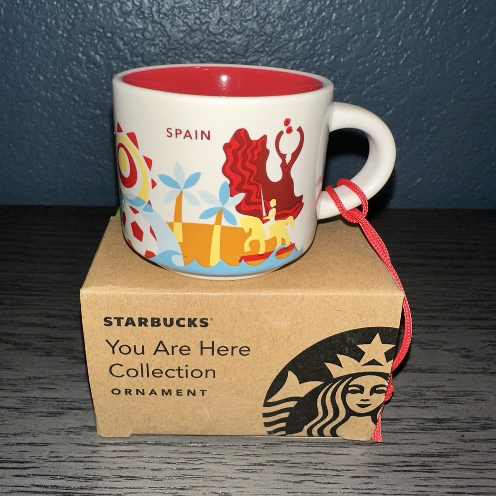 Starbucks SPAIN 2oz Ornament You Are Here YAH Series Espresso Mug New In Box NIB